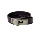 Hermes Bracelet Kelly Leather Bordeaux Silver