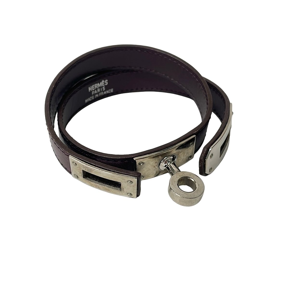 Hermes Bracelet Kelly Leather Bordeaux Silver — view 6