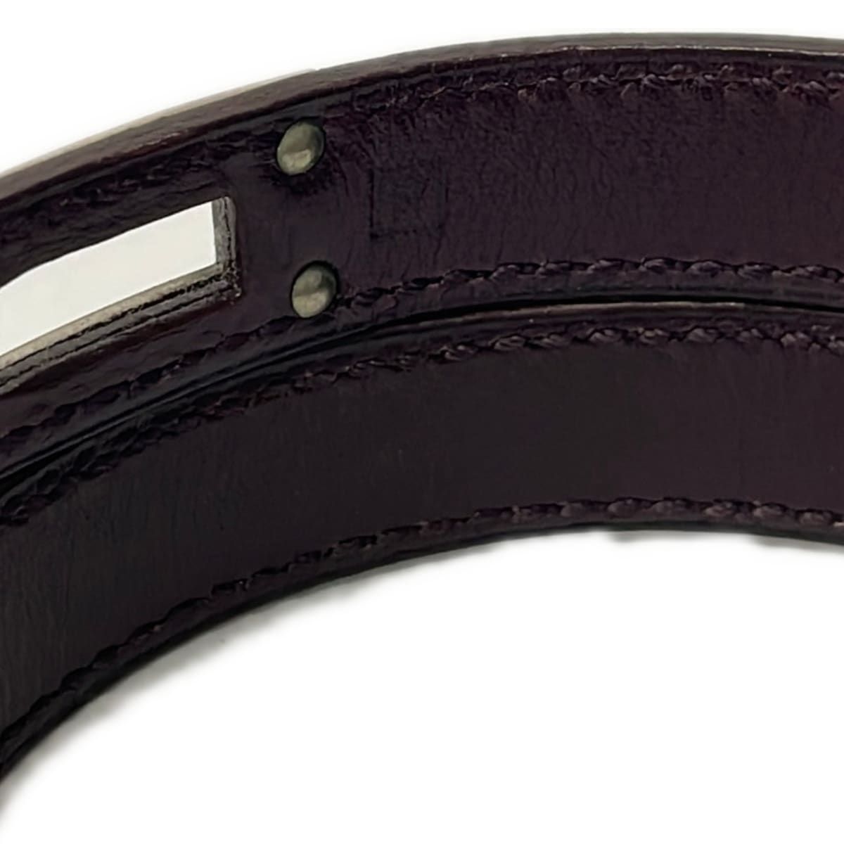 Hermes Bracelet Kelly Leather Bordeaux Silver — view 8