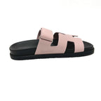 Hermes Sandals Chypre Logo Leather Pink — view 5