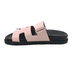 Hermes Sandals Chypre Logo Leather Pink — view 2