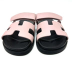 Hermes Sandals Chypre Logo Leather Pink — view 6