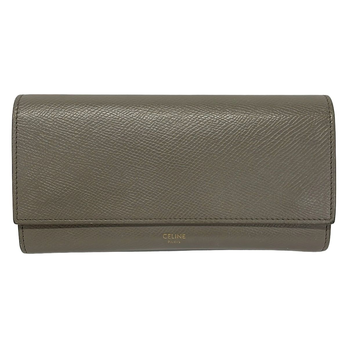 Celine Wallet Gray Beige Leather