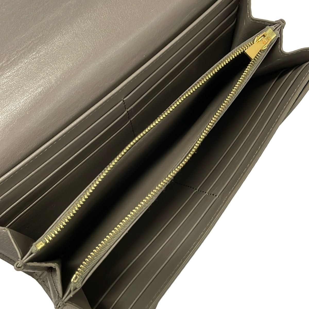Celine Wallet Gray Beige Leather — view 5