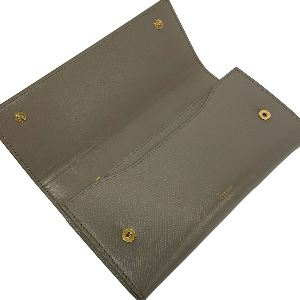 Celine Wallet Gray Beige Leather — view 3