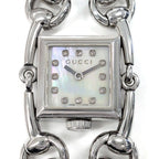 Gucci Watch Signoria 116.5 12 Points Diamond Index Square White Mother of Pearl