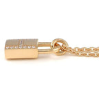Hermes Necklace Kelly Cadena Lock Logo 18 Points Diamond Total 18k Pink Gold — view 3