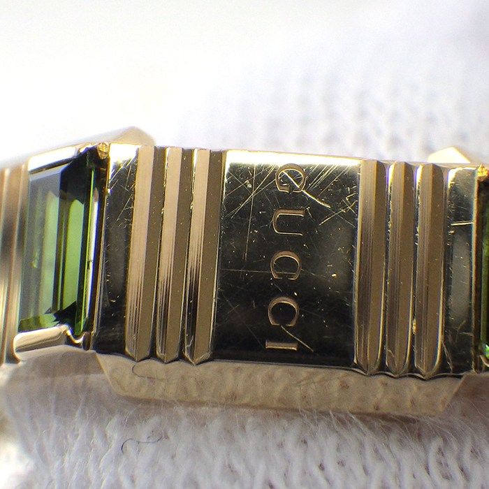 Gucci Ring Link to Love Points Baguette Cut Green Tourmaline 18k Yellow Gold — view 5