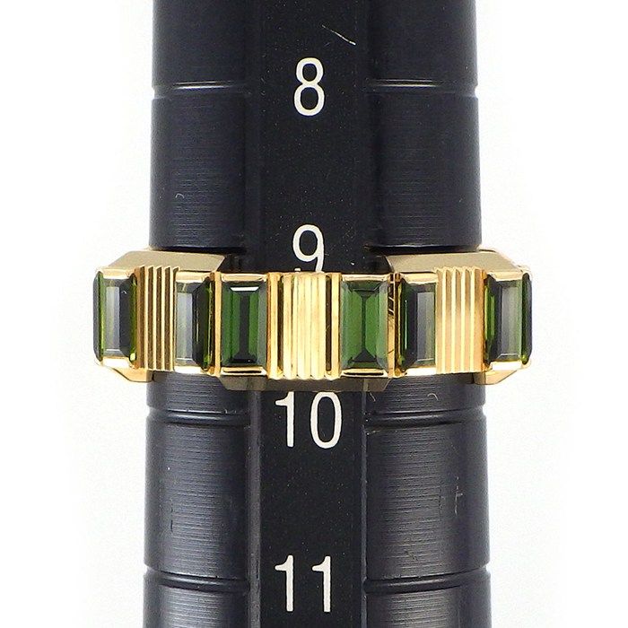 Gucci Ring Link to Love Points Baguette Cut Green Tourmaline 18k Yellow Gold — view 7