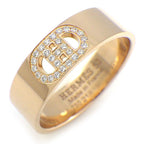Hermes Ring D'ancre PM Points Diamond Total 18k Pink Gold