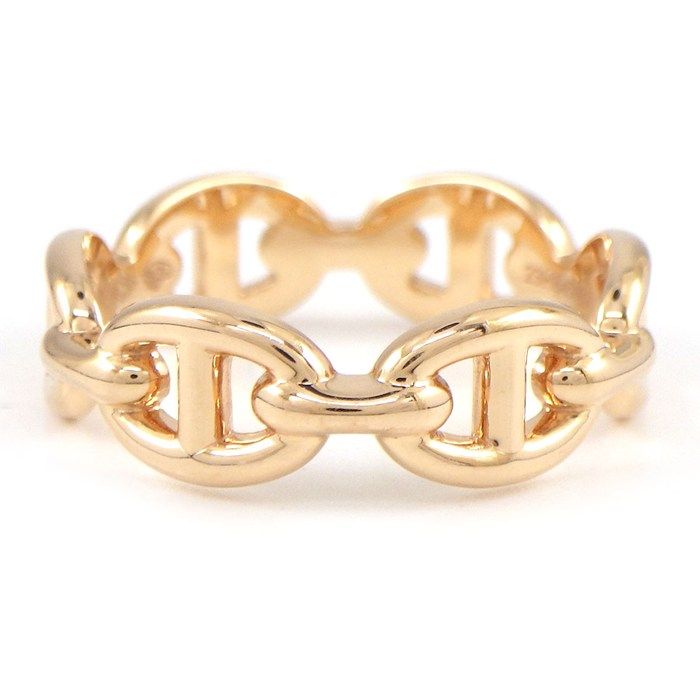 Hermes Ring Chaine D'ancre Enchainee PM 18k Pink Gold — view 2