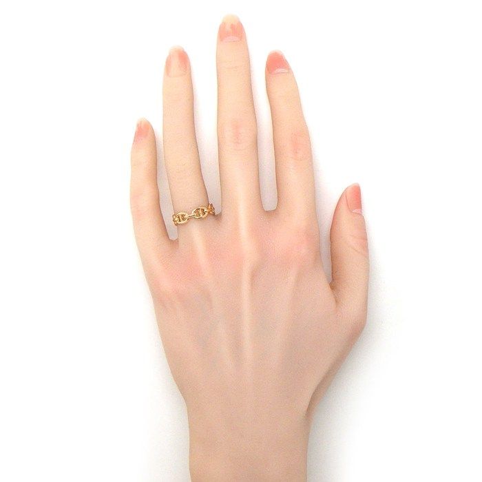 Hermes Ring Chaine D'ancre Enchainee PM 18k Pink Gold — view 5