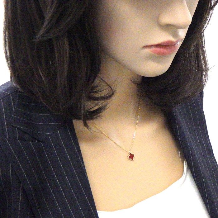 Van Cleef & Arpels Necklace Sweet Alhambra Carnelian 18k Pink Gold — view 7