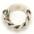 Gucci Logo Plate Golmet Chain Ring 13 12.5 Enamel Turquoise Sterling Silver — view 8