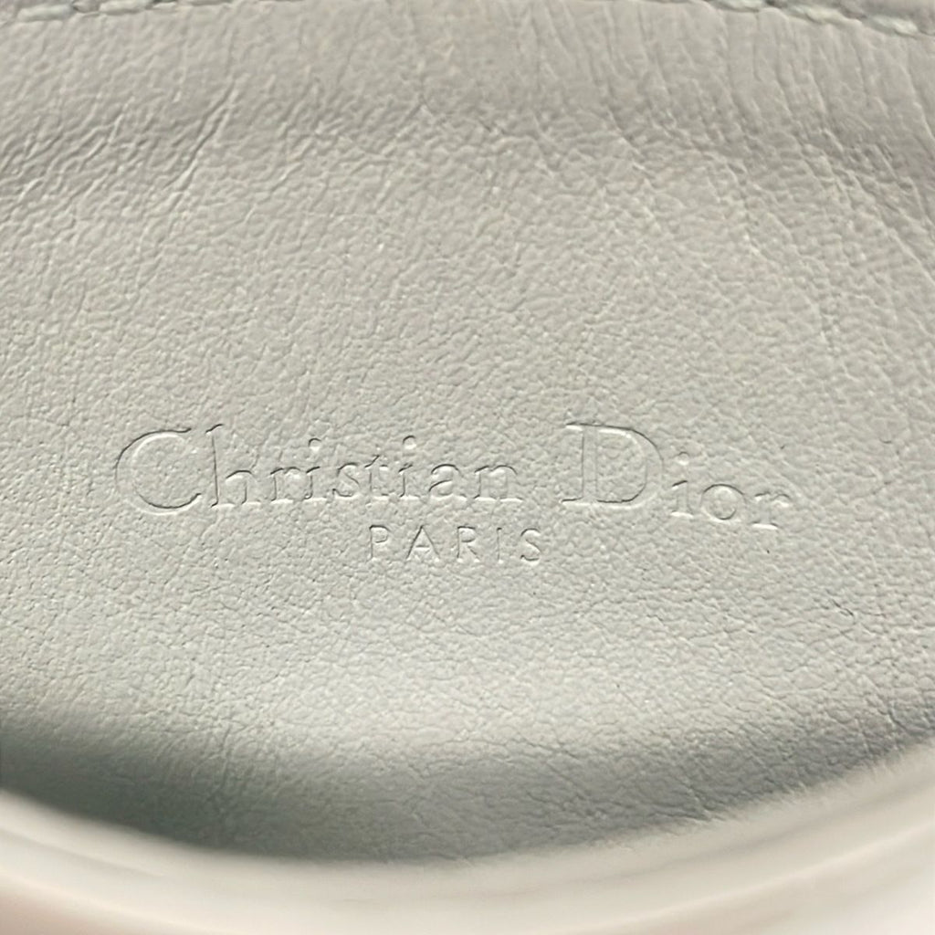 Dior Card Case Lady Light Blue Quilted Leather — view 4