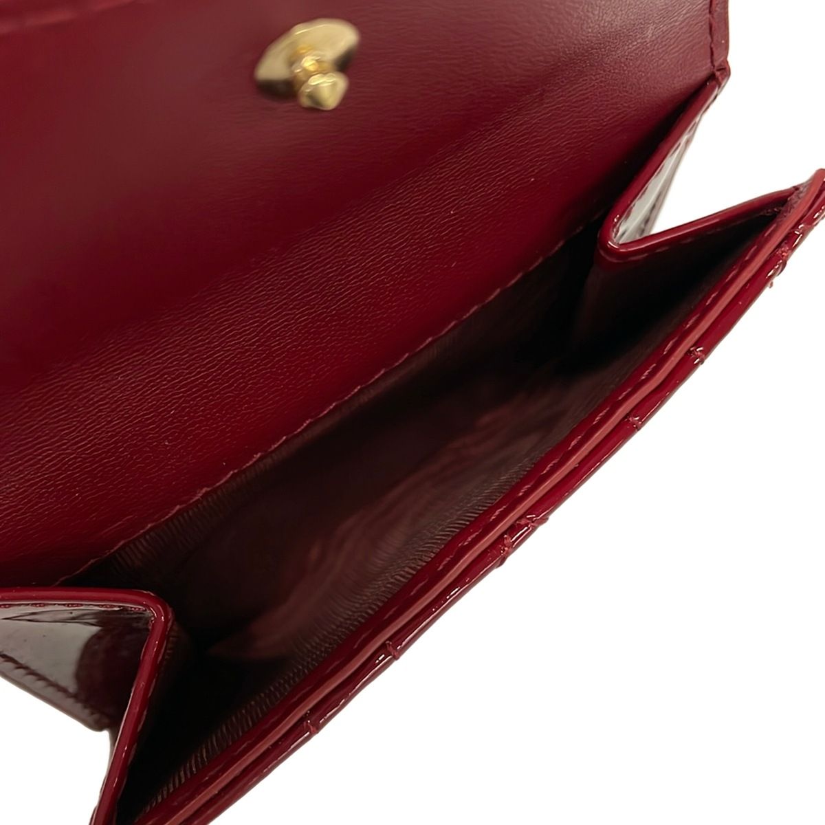 Dior Trifold Wallet Lady Bordeaux Quilted Leather Handbag — view 4