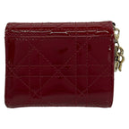 Dior Trifold Wallet Lady Bordeaux Quilted Leather Handbag — view 2