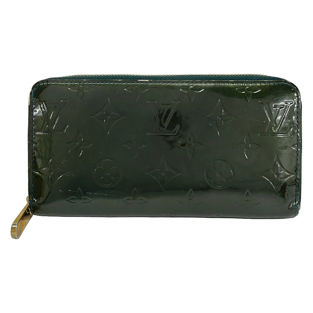 Louis Vuitton Wallet Monogram Vernis Zippy Blue Nuit Zip Around Leather