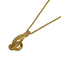 Dior Necklace Gold Clear Treble Clef