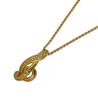 Dior Necklace Gold Clear Treble Clef