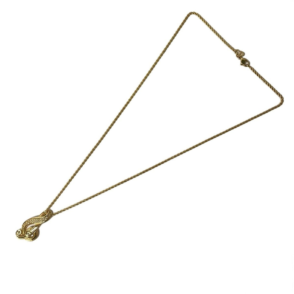 Dior Necklace Gold Clear Treble Clef — view 2