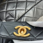 Chanel Backpack Quilted Chain Shoulder Turnlock CC Logo Leather Black Gold — view 7