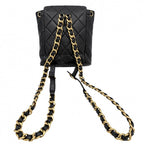 Chanel Backpack Quilted Chain Shoulder Turnlock CC Logo Leather Black Gold — view 2