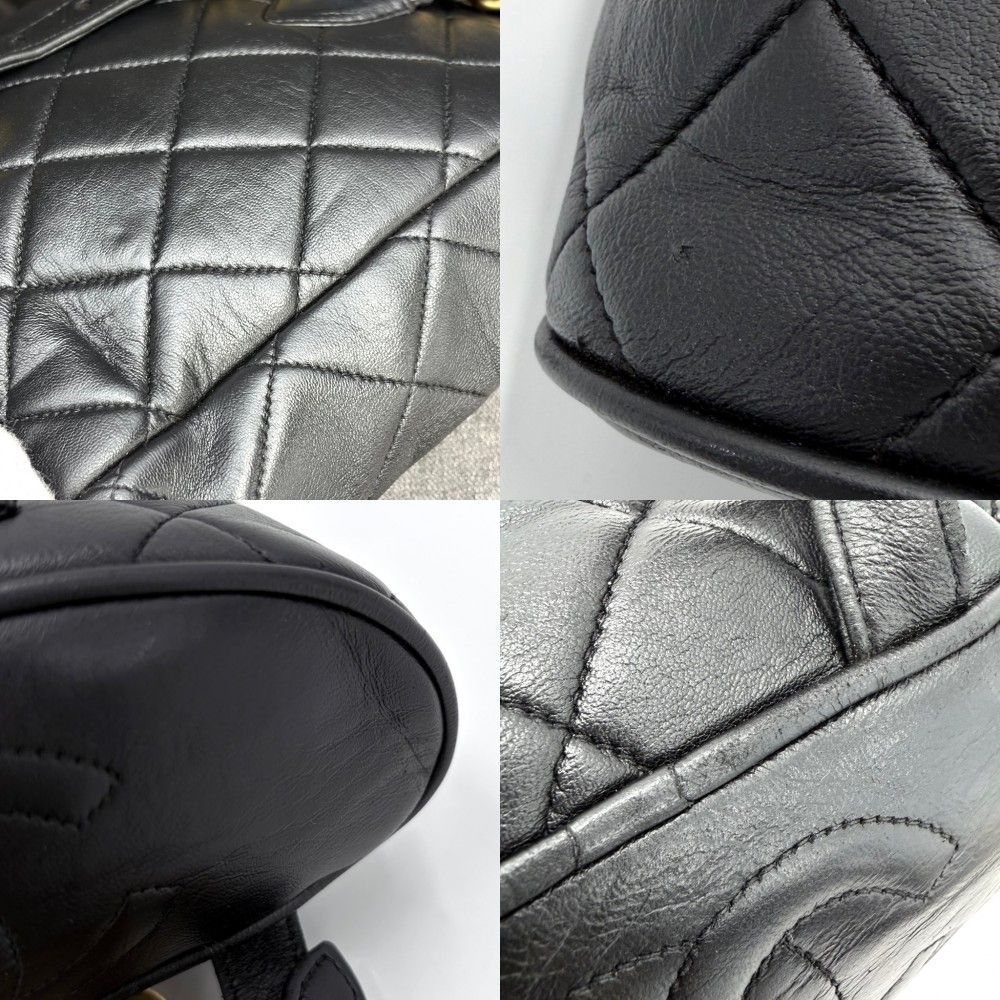 Chanel Backpack Quilted Chain Shoulder Turnlock CC Logo Leather Black Gold — view 6