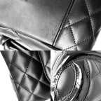 Chanel Cambon Line Bowling Bag Quilted CC Logo Shoulder Leather Black Silver — view 6