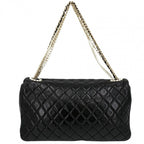 Chanel Shoulder Bag Quilted Westminster Chain Leather Faux Pearl Black Gold — view 2
