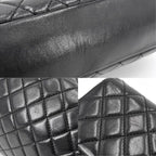 Chanel Shoulder Bag Quilted Westminster Chain Leather Faux Pearl Black Gold — view 8