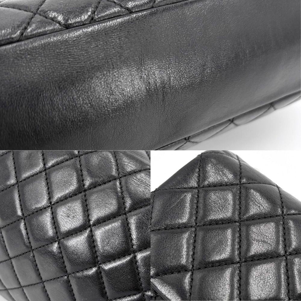 Chanel Shoulder Bag Quilted Westminster Chain Leather Faux Pearl Black Gold — view 8