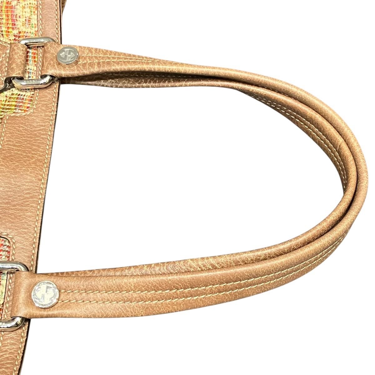 Gucci Sunset Tote Paglia Hemp Linen Leather — view 6
