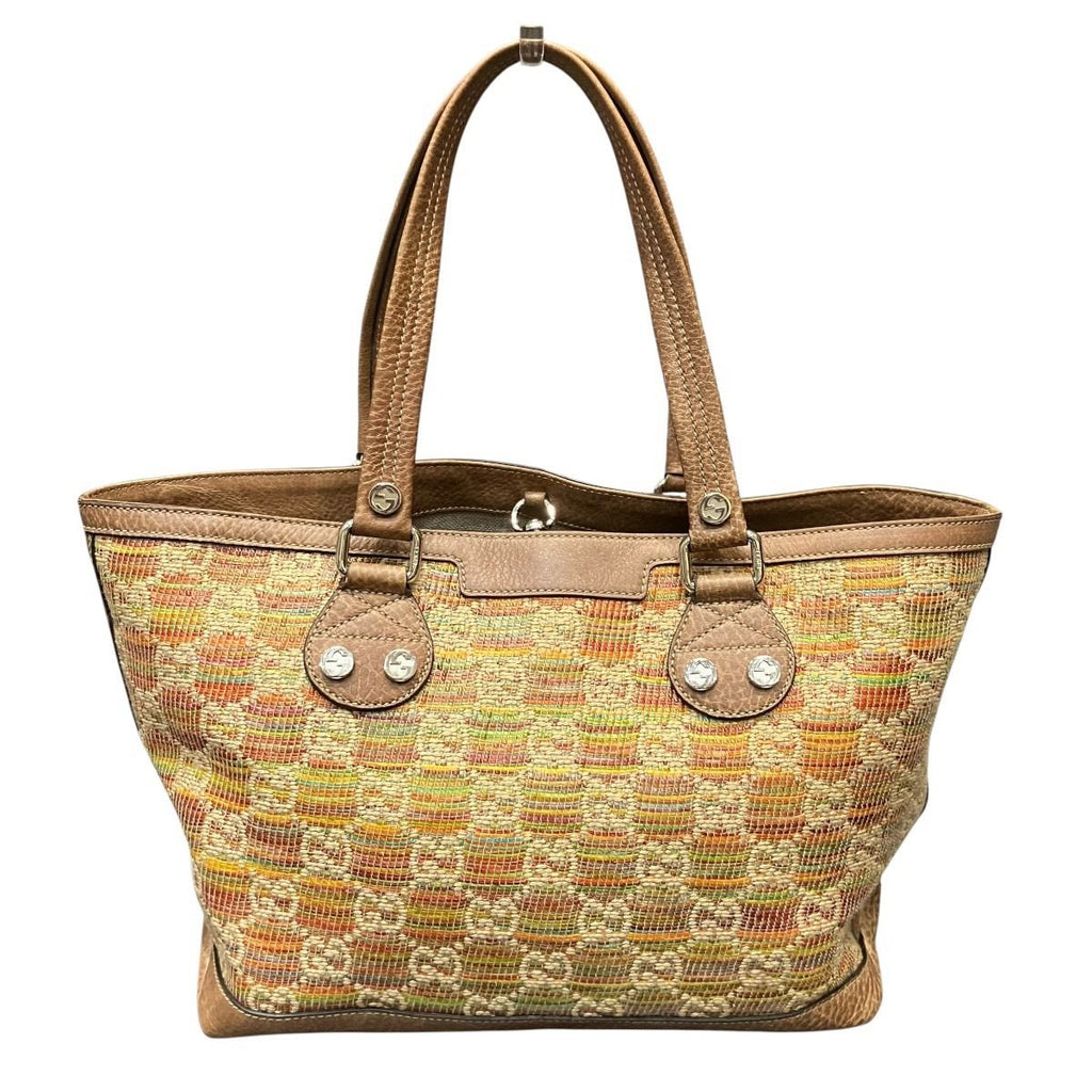 Gucci Sunset Tote Paglia Hemp Linen Leather — view 2