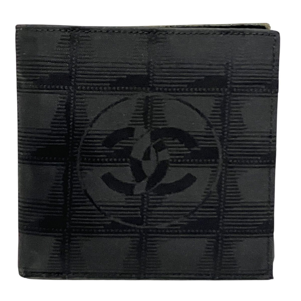 Chanel New Travel Line Bifold Wallet Leather Canvas