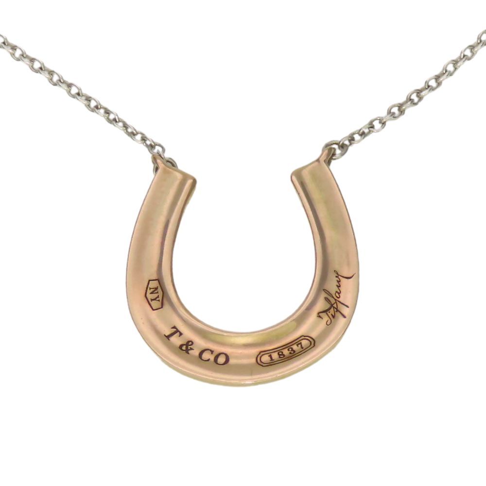 Tiffany & Co Necklace Horse Shoe Gold Rubedo 925 Sterling Silver Pink