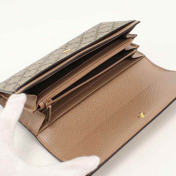 Gucci Bicolor Continental Wallet Double Bifold GG Supreme — view 3