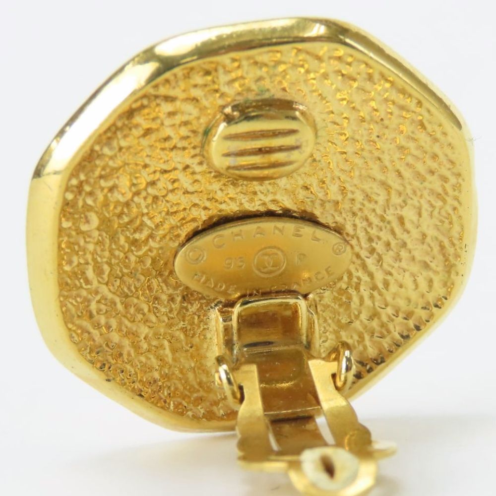 Chanel Earrings Metal Gold Plated CC Logo — view 6