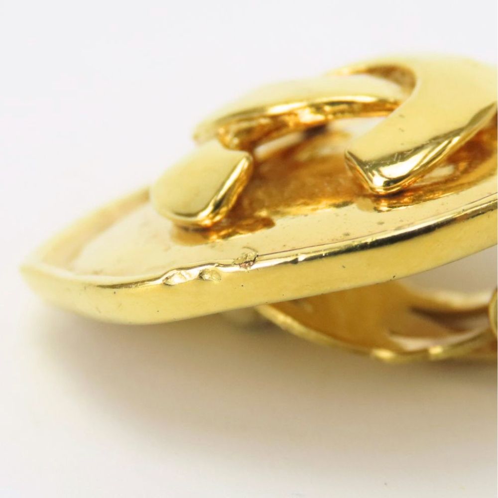 Chanel Earrings Metal Gold Plated CC Logo — view 7