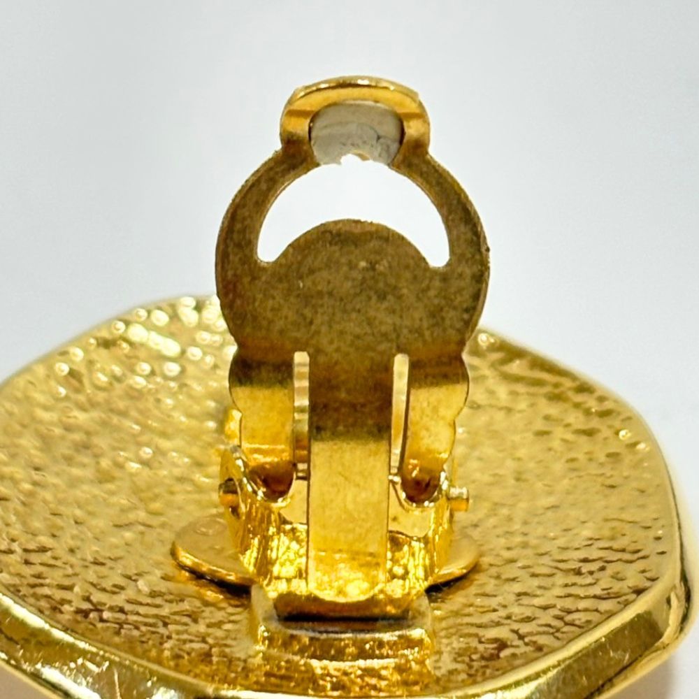 Chanel Earrings Metal Gold Plated CC Logo — view 5