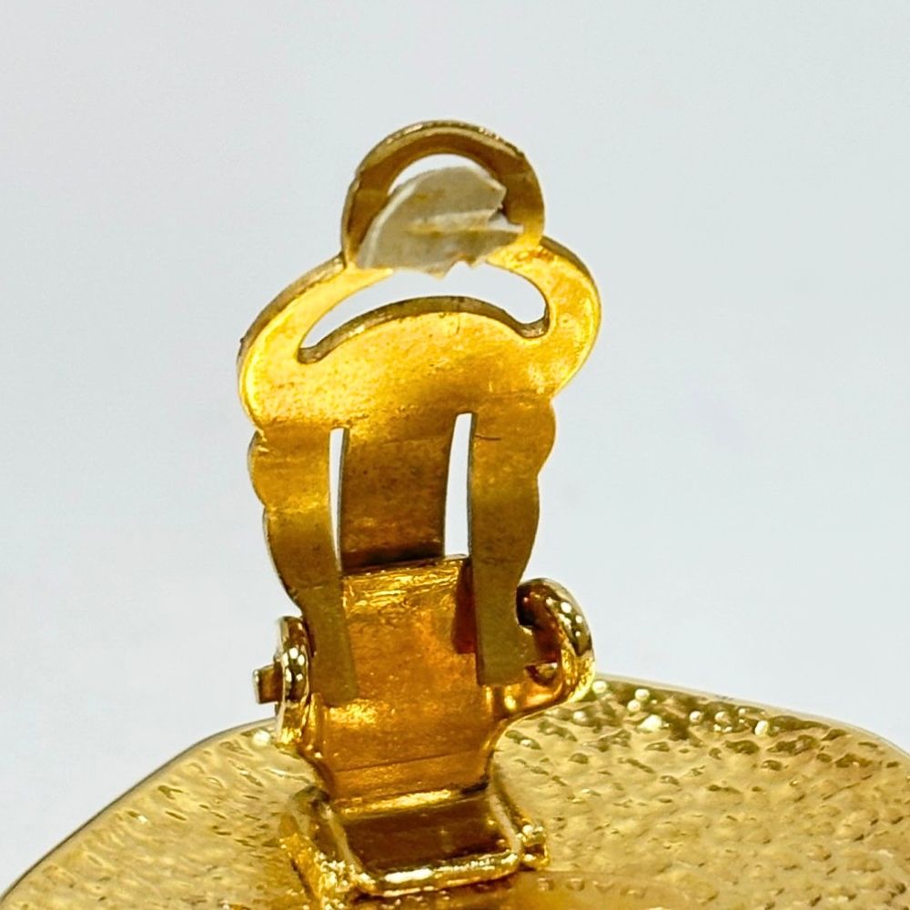 Chanel Earrings Metal Gold Plated CC Logo — view 4