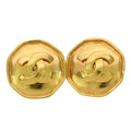 Chanel Earrings Metal Gold Plated CC Logo