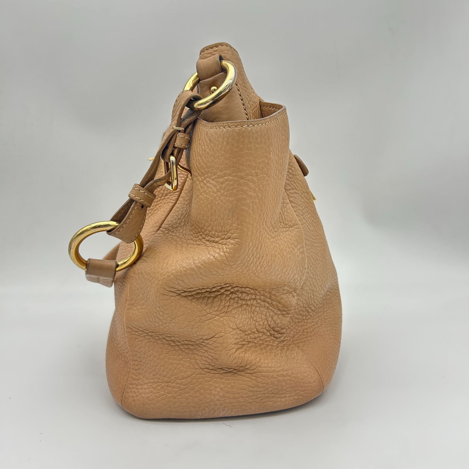 Prada Shoulder Bag Leather Beige — view 4