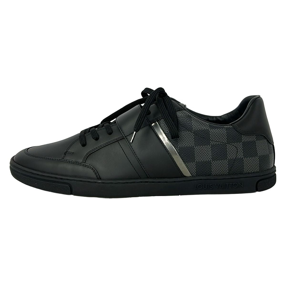 Louis Vuitton Sneakers 9 Black Dark Gray Silver Damier Graphite Leather