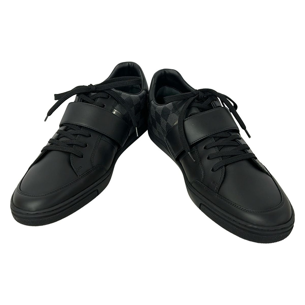 Louis Vuitton Sneakers 9 Black Dark Gray Silver Damier Graphite Leather — view 2