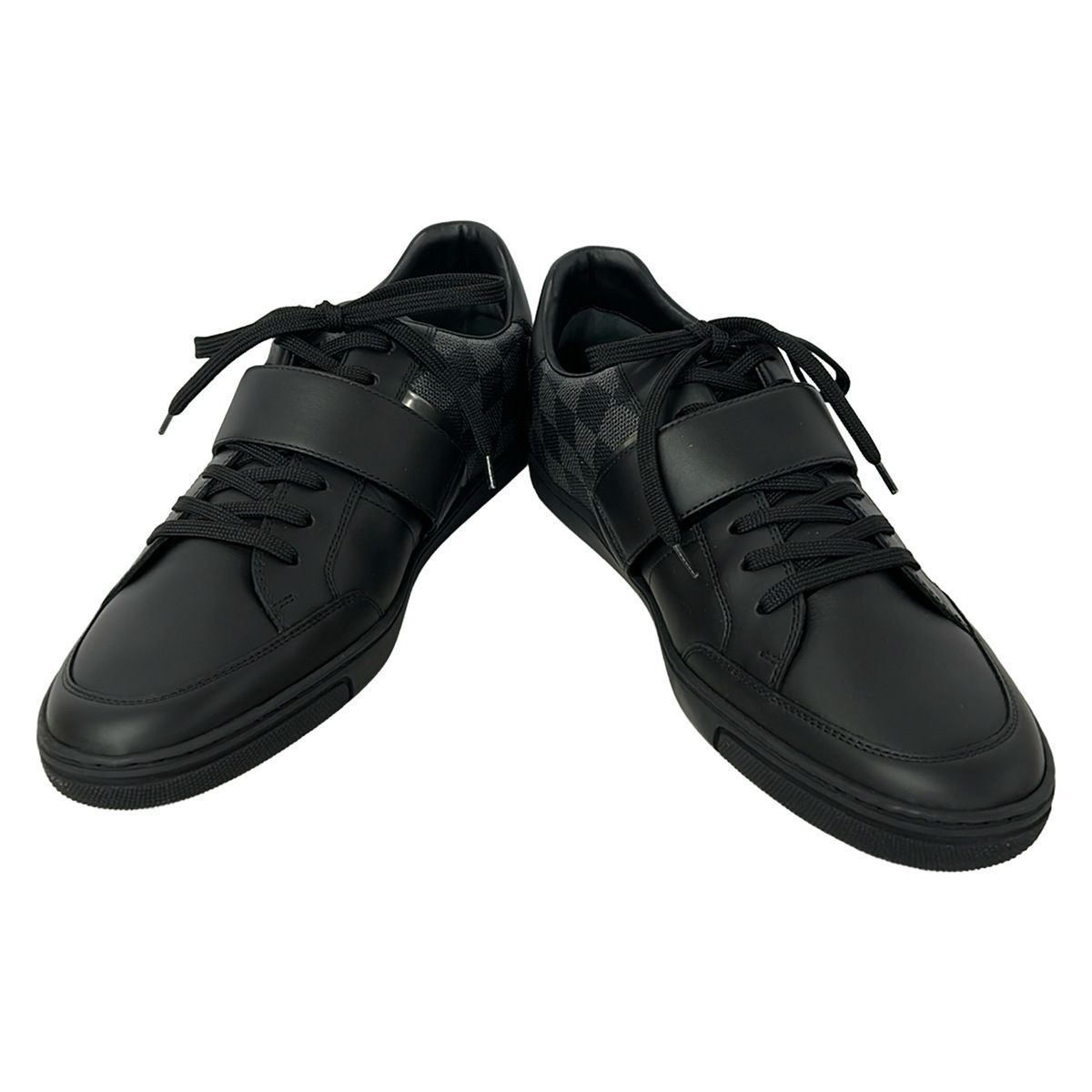 Louis Vuitton Sneakers 9 Black Dark Gray Silver Damier Graphite Leather — view 2