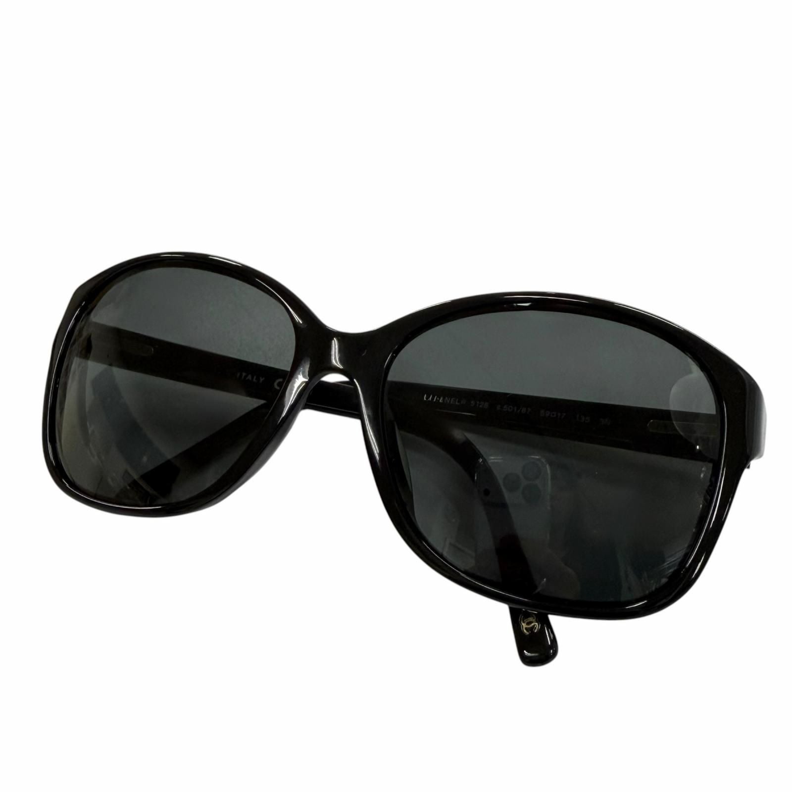 Chanel Side Chain CC Logo Eyewear Sunglasses Black Demo Lens
