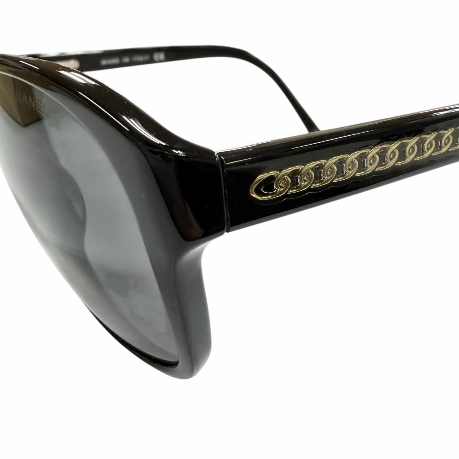 Chanel Side Chain CC Logo Eyewear Sunglasses Black Demo Lens — view 6
