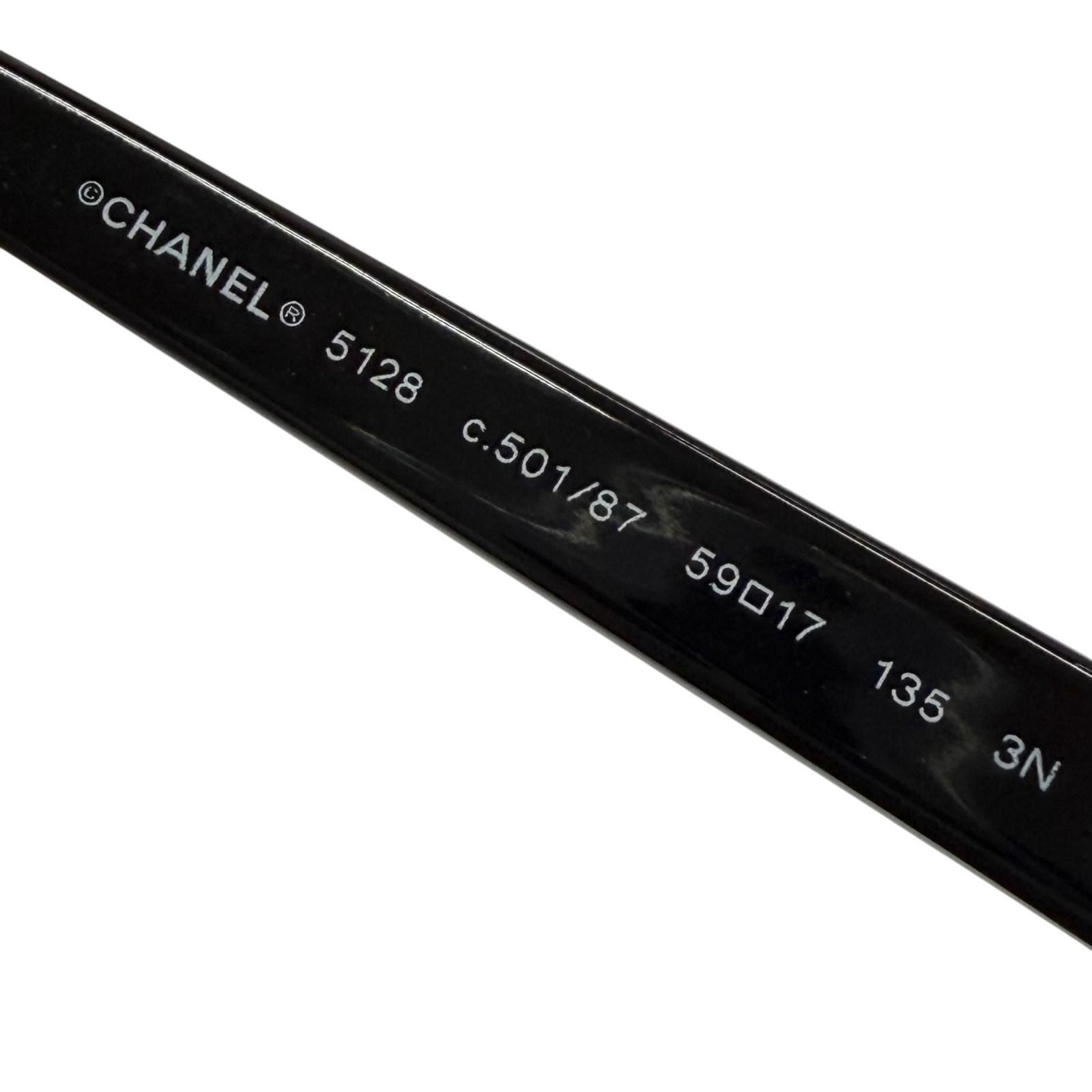 Chanel Side Chain CC Logo Eyewear Sunglasses Black Demo Lens — view 9