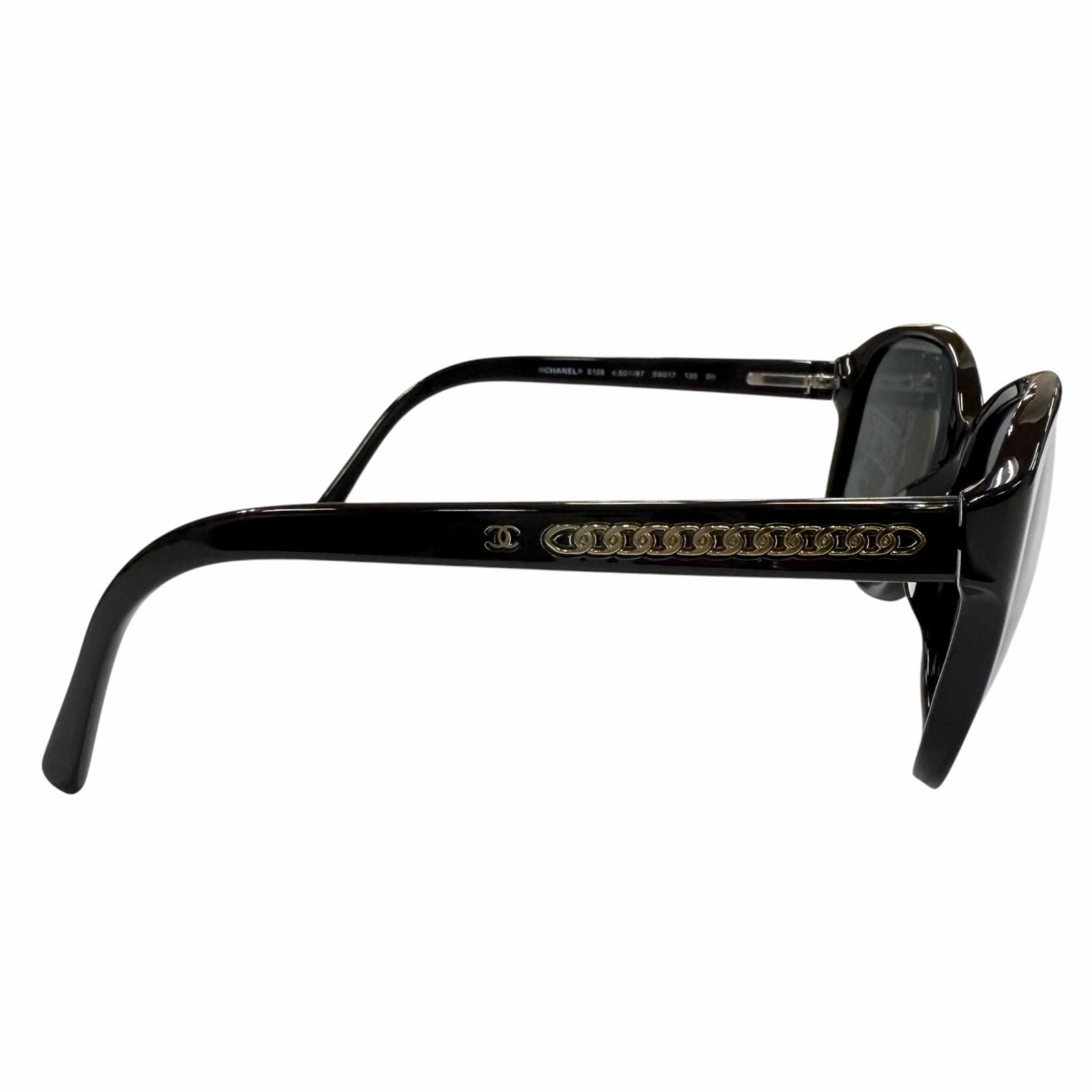 Chanel Side Chain CC Logo Eyewear Sunglasses Black Demo Lens — view 4